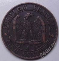 Лот: 857419. Фото: 2. Франция. 5 сантим 1856. Наполеон... Монеты
