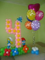 Лот: 4078725. Фото: 4. Цифра на полянке+Смурфы+3 гелиевых...