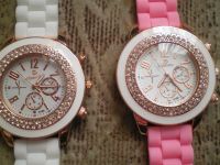 Лот: 3553771. Фото: 3. Красивые часики с розовым силиконовым... Ювелирные изделия, бижутерия, часы