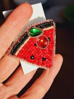 Лот: 24698560. Фото: 2. Брошь арбуз 🍉. Ювелирные изделия, бижутерия, часы