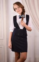 Лот: 17912998. Фото: 2. Сарафан школьный Moda Lora р.140. Одежда и аксессуары