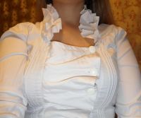 Лот: 3570123. Фото: 2. Нежная белая блузочка. Оригинальная... Женская одежда