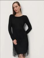 Лот: 21107327. Фото: 2. Вечернее чёрное платье с бахромой... Женская одежда