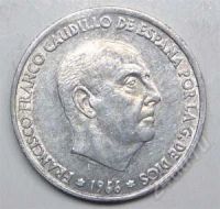 Лот: 1438327. Фото: 2. Испания. 50 сентимос 1966г. (2... Монеты