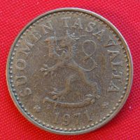 Лот: 1588652. Фото: 2. (№702-6/LF) 10 пенни 1971 (Финляндия... Монеты
