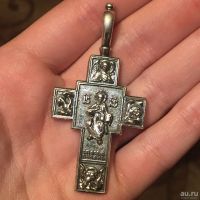 Лот: 13649284. Фото: 4. Крест. Серебро+Мельхиор.( Чернение...