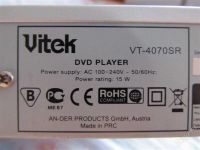 Лот: 1066067. Фото: 3. DVD Плеер Vitek VT4070-SR. Бытовая техника