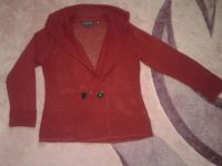 Лот: 7047026. Фото: 2. Бордовый, вязанный, классный пиджак... Женская одежда