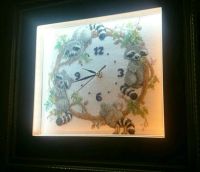 Лот: 9582512. Фото: 2. Картина, часы "Весенний бал енотов... Изобразительное искусство