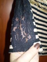 Лот: 36782. Фото: 3. кофточка в полоску с гипюром по...