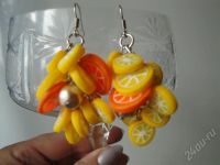 Лот: 460841. Фото: 2. Изделия из полимерной глины серьги... Ювелирные изделия, бижутерия, часы