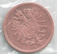 Лот: 14480292. Фото: 2. 1 пфенниг 1889 года J, Германия... Монеты