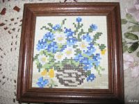 Лот: 8218250. Фото: 2. Мини рамка Цветы дерево Германия... Картины, панно