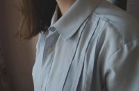 Лот: 7239095. Фото: 3. Рубашка бледно-голубая хлопок. Одежда, обувь, галантерея