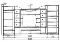 Лот: 7781850. Фото: 2. Стенка "гамма 15"". Мебель для гостиной