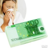 Лот: 8788007. Фото: 2. Салфетки бумажные в виде 100 евро... Сувениры