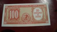 Лот: 9911223. Фото: 2. Чили 100 песо 10 сентаво надпечатка... Банкноты