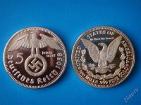 Лот: 2473546. Фото: 2. 5 рейхсмарок 1938г. и золотой... Монеты