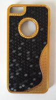 Лот: 4263618. Фото: 3. Чехол для iPhone 5 Gold [черная... Смартфоны, связь, навигация