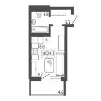 Лот: 23685784. Фото: 9. Продам 1-комн. кв. 24.2 кв.м...