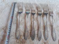 Лот: 11894418. Фото: 2. Вилки мельхиор 6 штук полный комплект. Антиквариат
