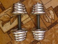 Лот: 16137764. Фото: 2. гантели хромированные по 12,5... Тяжелая атлетика