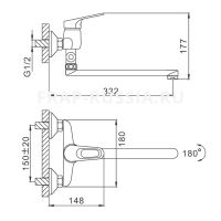 Лот: 12912030. Фото: 2. Смеситель для ванны Frap F2113... Сантехника, водопровод
