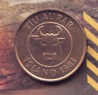 Лот: 2454876. Фото: 2. исландия 10 эйре 1981 (ё). Монеты