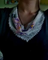 Лот: 5506029. Фото: 4. Косынка из бисера "Сакура"