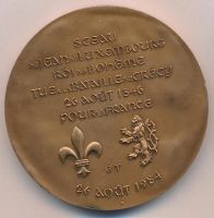 Лот: 17901990. Фото: 2. Франция Медаль Битва при Креси... Значки, медали, жетоны