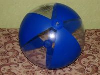 Лот: 404760. Фото: 3. Надувной мяч синий с прозрачными... Красноярск