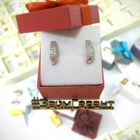 Лот: 12654171. Фото: 2. Серьги золотые с фианитами Au... Ювелирные изделия, бижутерия, часы