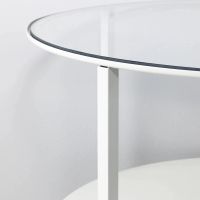 Лот: 17475729. Фото: 3. Журнальный стол, белый/стекло. Мебель