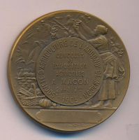 Лот: 8880670. Фото: 2. Франция Медаль 1905 Сельскохозяйственная... Значки, медали, жетоны