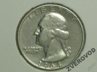 Лот: 5929168. Фото: 2. США 25 центов quarter 1964 D серебро... Монеты