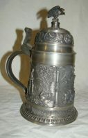 Лот: 11447964. Фото: 2. Кружка пивная оловянная Охота... Антиквариат