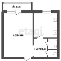 Лот: 23003218. Фото: 16. Продам 1-комн. кв. 28.6 кв.м...