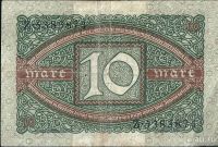 Лот: 12087030. Фото: 2. 10 марок 1920 г. Веймарская Республика... Банкноты