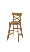 Лот: 25669738. Фото: 2. Детский стул IKEA ингольф, коричневый. Детская мебель