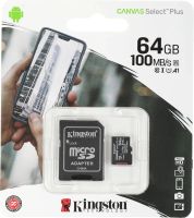 Лот: 25026713. Фото: 2. Карта памяти Kingston 64GB microSDHC... Носители информации