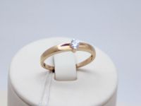 Лот: 12321746. Фото: 2. ЗОЛОТОЕ КОЛЬЦО С БРИЛЛИАНТОМ 2... Ювелирные изделия, бижутерия, часы