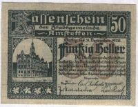Лот: 1414791. Фото: 2. Австрия. Нотгельд. 50 геллер 1920г... Банкноты