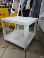Лот: 15506595. Фото: 2. Стол на колесиках, белый, 50x50... Мебель для гостиной