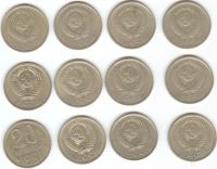 Лот: 1287865. Фото: 2. Лот 12 штук 20 копеек, 1991м,90... Монеты