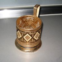 Лот: 5617135. Фото: 2. подстаканник Ромбы,алюминий,СССР. Посуда, кухонная утварь