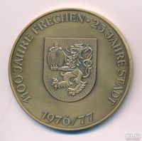 Лот: 9670120. Фото: 2. Германия 1977 медаль город Фрехен... Значки, медали, жетоны