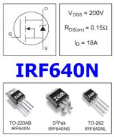 Лот: 17462549. Фото: 2. Транзистор IRF640N (5 шт.). Радиодетали  (электронные компоненты)