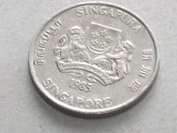 Лот: 9509409. Фото: 3. Монета 20 цент Сингапур 1985 герб... Коллекционирование, моделизм