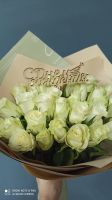 Лот: 12020575. Фото: 2. Букет из 41 белая роза Кения... Цветы, букеты