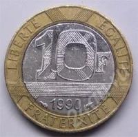 Лот: 200290. Фото: 2. Франция. 10 франк 1990г. Биметалл... Монеты